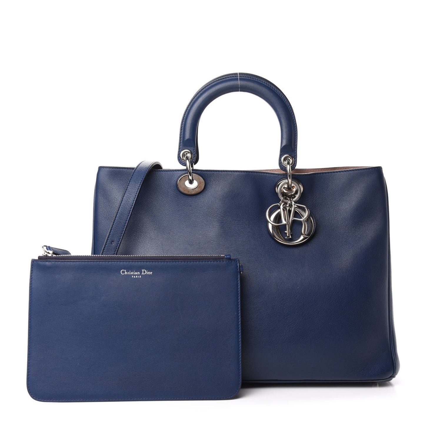 Smooth Calfskin Large Diorissimo Tote Blue