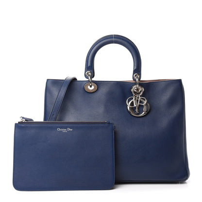 Christian Dior Smooth Calfskin Large Diorissimo Tote Blue 1 of 15