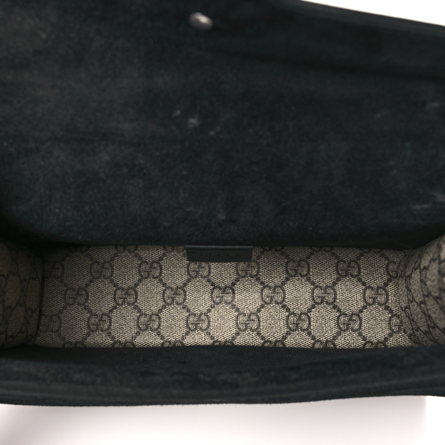 Gucci GG Supreme Monogram Suede Crystal Small Dionysus Shoulder Bag Beige Ebony Black 5 of 10