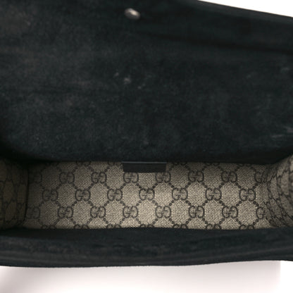 Gucci GG Supreme Monogram Suede Crystal Small Dionysus Shoulder Bag Beige Ebony Black 5 of 10