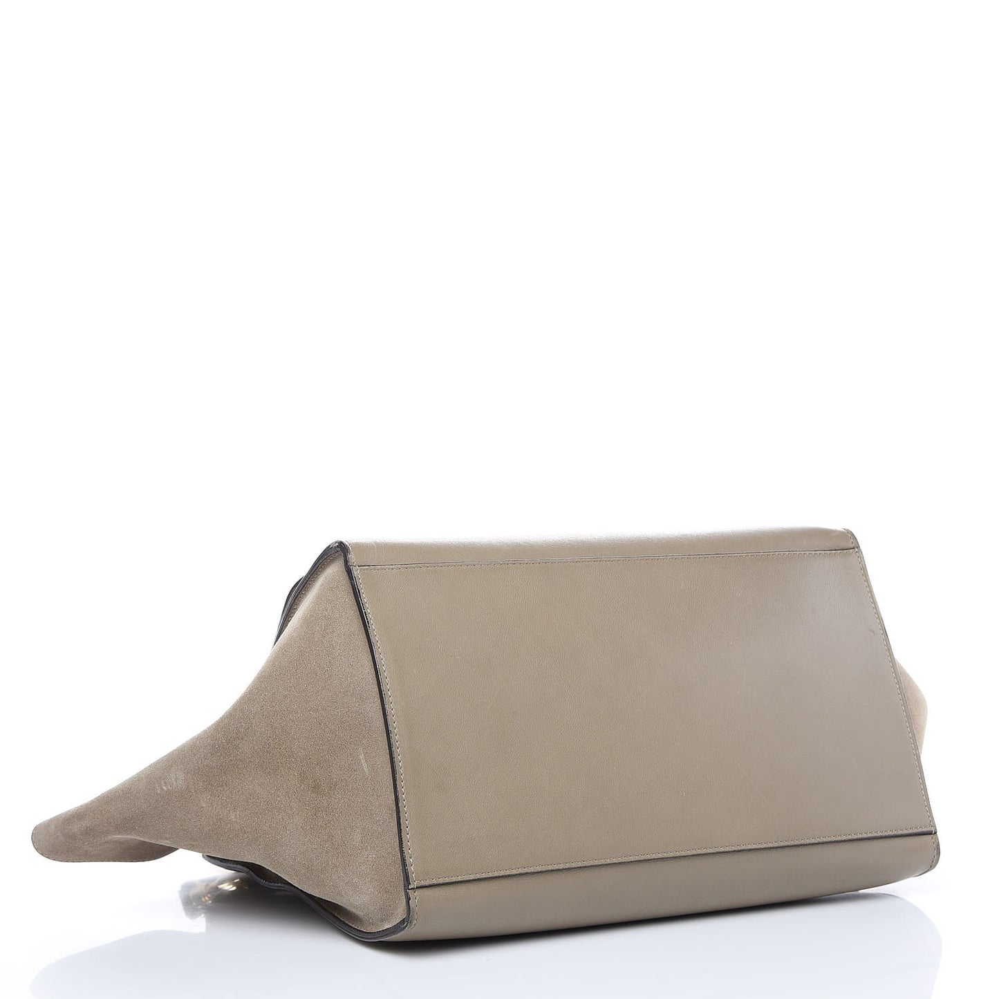 Calfskin Suede Whipsnake Medium Trapeze Taupe
