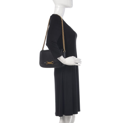 Burberry Soft Calfskin Link Flap Crossbody Black 2 of 12