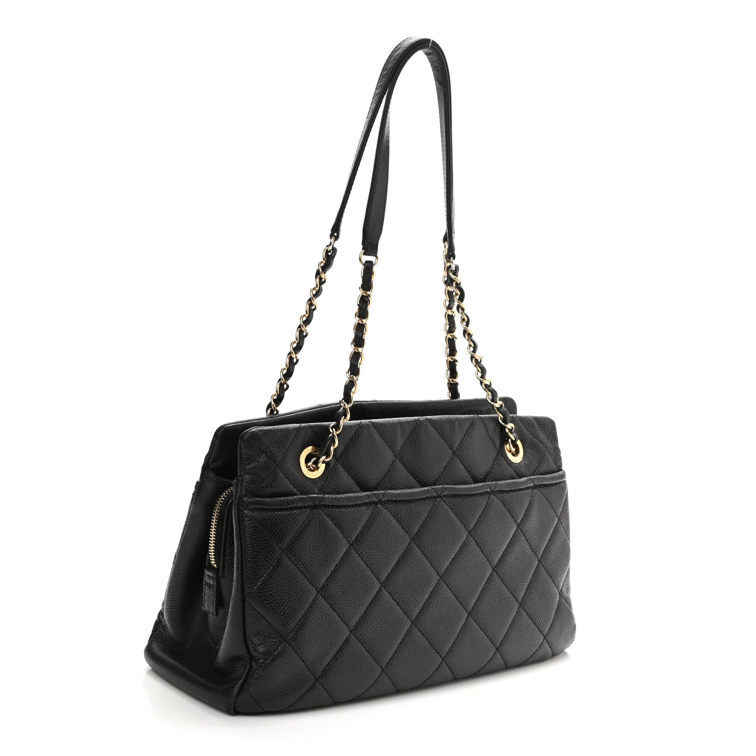 Chanel Caviar Quilted CC Timeless Soft Tote Black 3 of 11