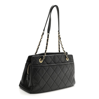 Chanel Caviar Quilted CC Timeless Soft Tote Black 3 of 11