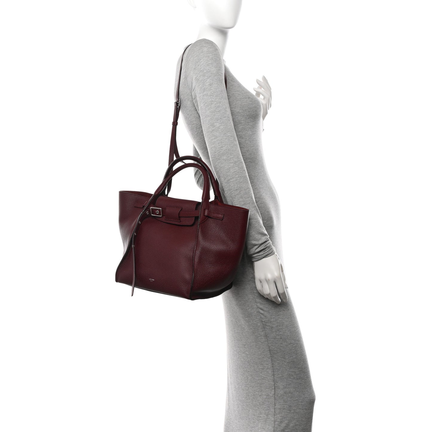 Supple Grained Calfskin Small Big Bag Wine