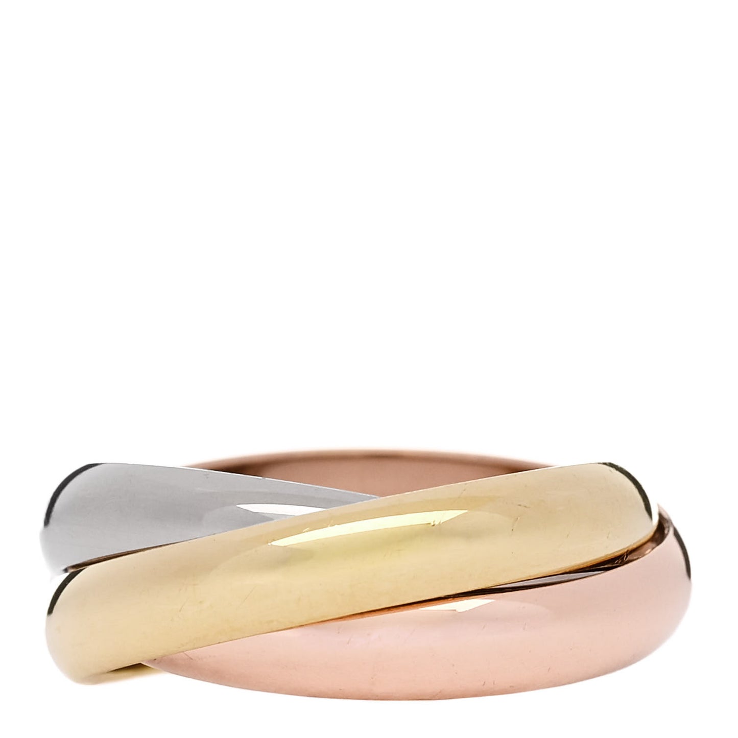 18K Pink Yellow White Gold Classic Trinity Ring 53 6.25