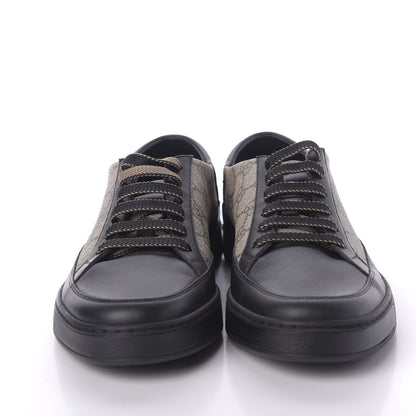 Gucci GG Supreme Monogram Mens Low Top Sneakers 8 Black Beige Ebony 3 of 7