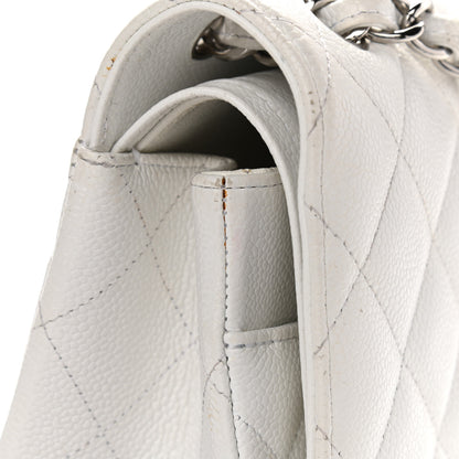 Chanel Caviar Quilted Jumbo Double Flap White 21 of 32