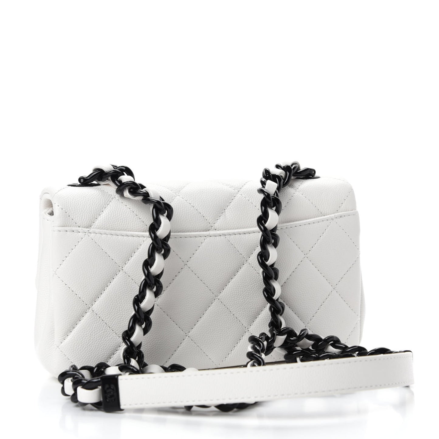 Caviar Quilted My Everything Small Flap White Black