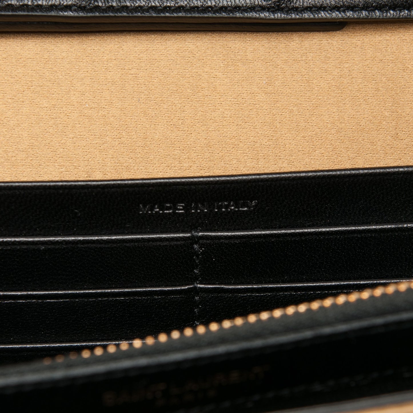 Sequin Monogram Chain Wallet Gold