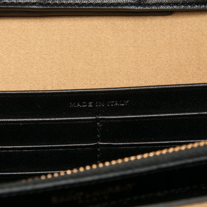 Saint Laurent Sequin Monogram Chain Wallet Gold 6 of 7