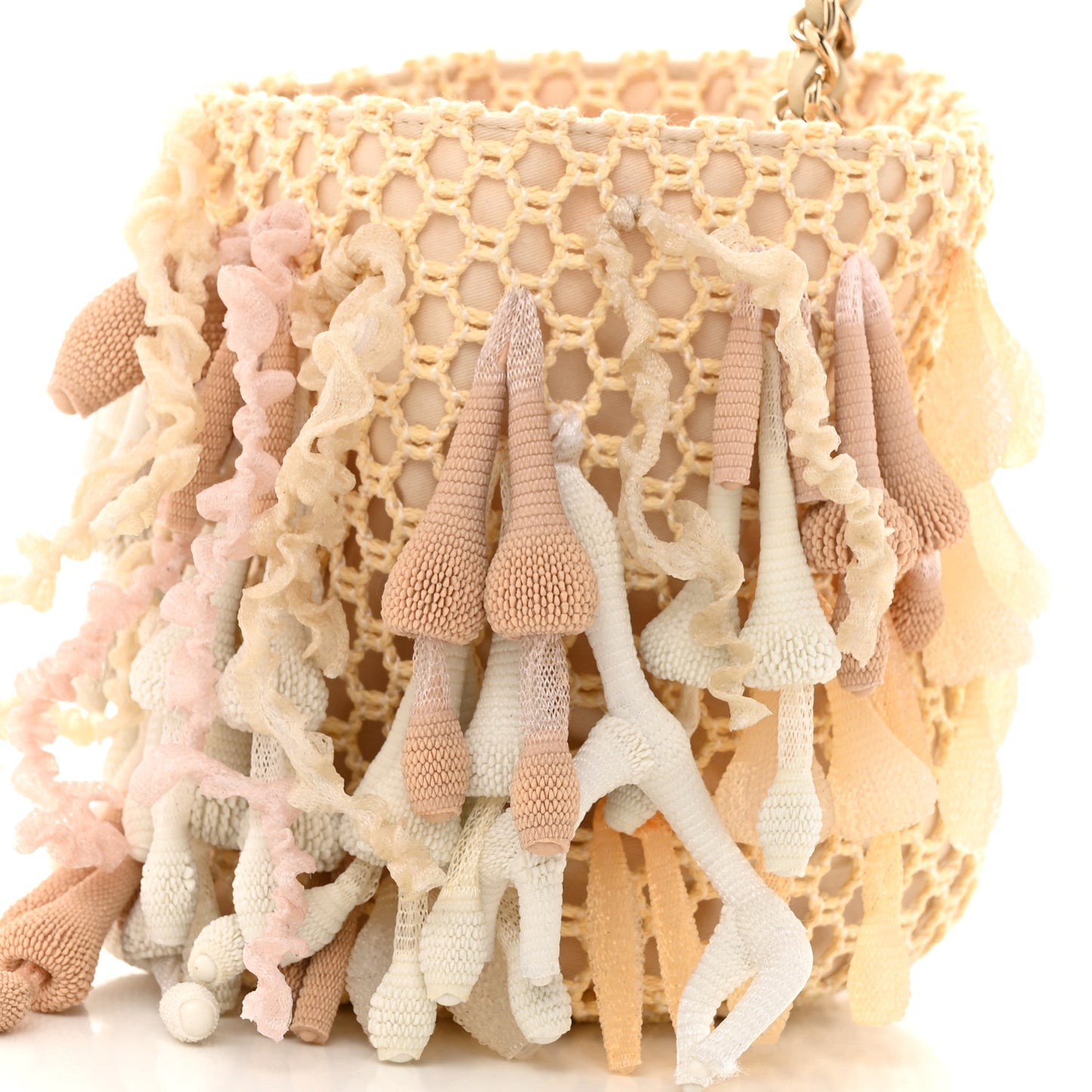 Crochet Seashell Coral Bag Light Beige