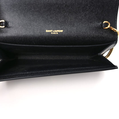 Saint Laurent Grain de Poudre Uptown Chain Wallet Black 5 of 10