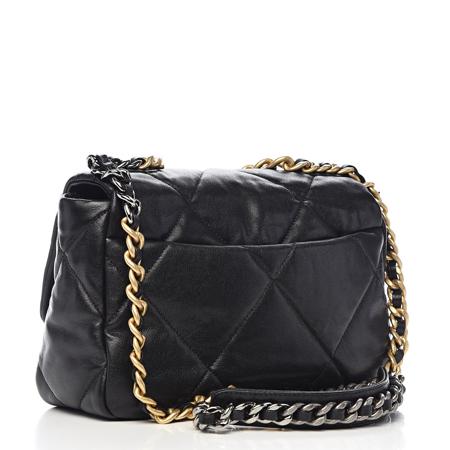 Lambskin Quilted Medium 19 Flap Black