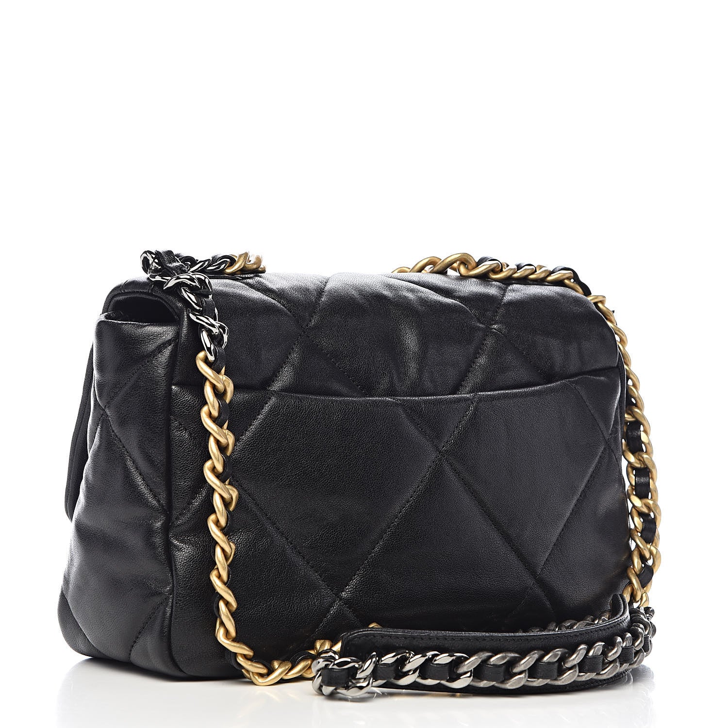 Chanel Lambskin Quilted Medium 19 Flap Black 3 of 12