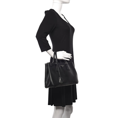 Prada Saffiano Small Galleria Double Zip Tote Black 2 of 16