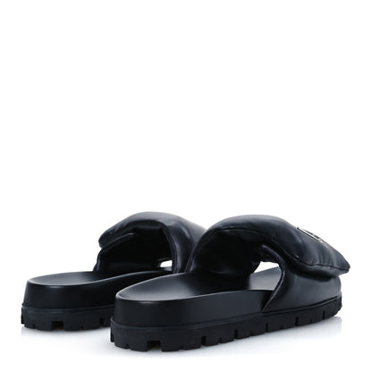 Prada Nappa Soft Padded Triangle Slide Sandals 41 Black 5 of 11