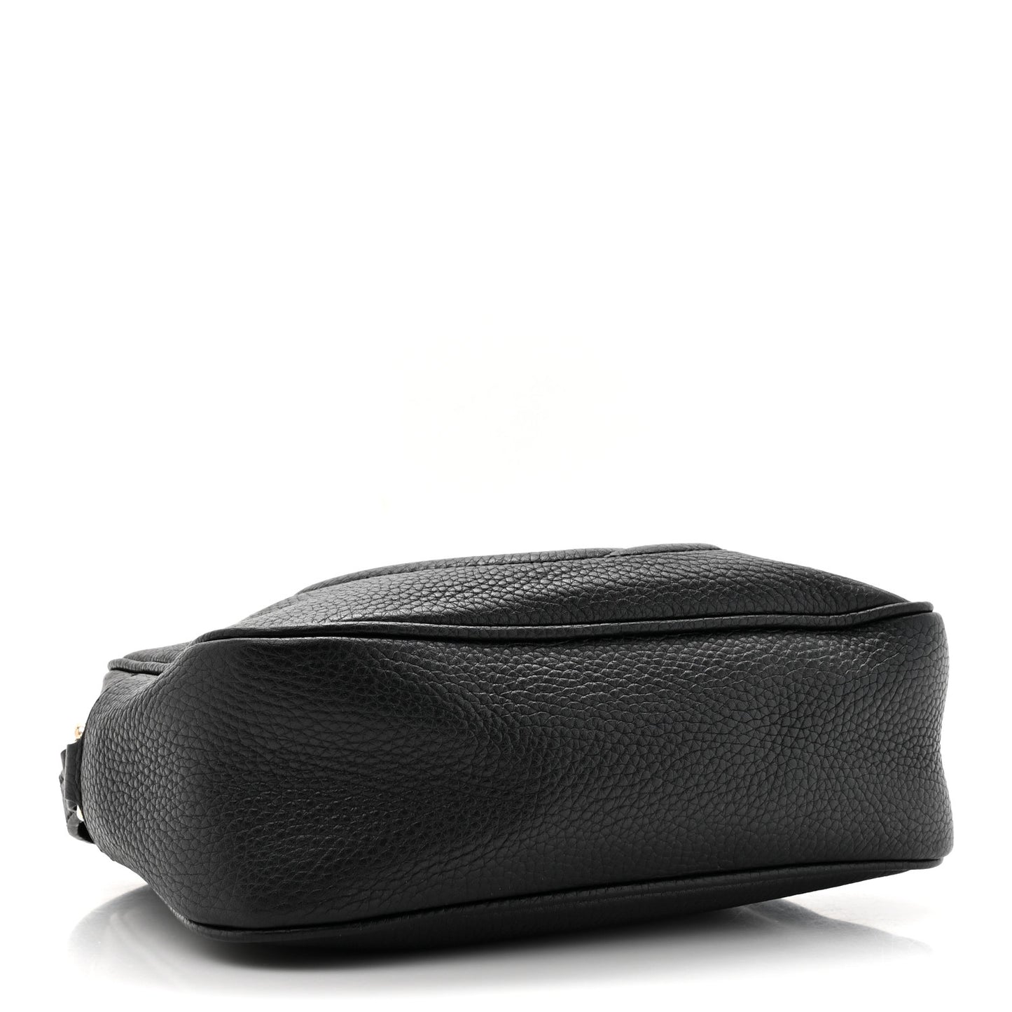 Pebbled Calfskin Small Soho Disco Bag Black