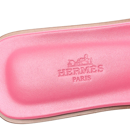 Hermes Suede Goatskin Oran Sandals 38.5 Rose Porcelaine 7 of 9
