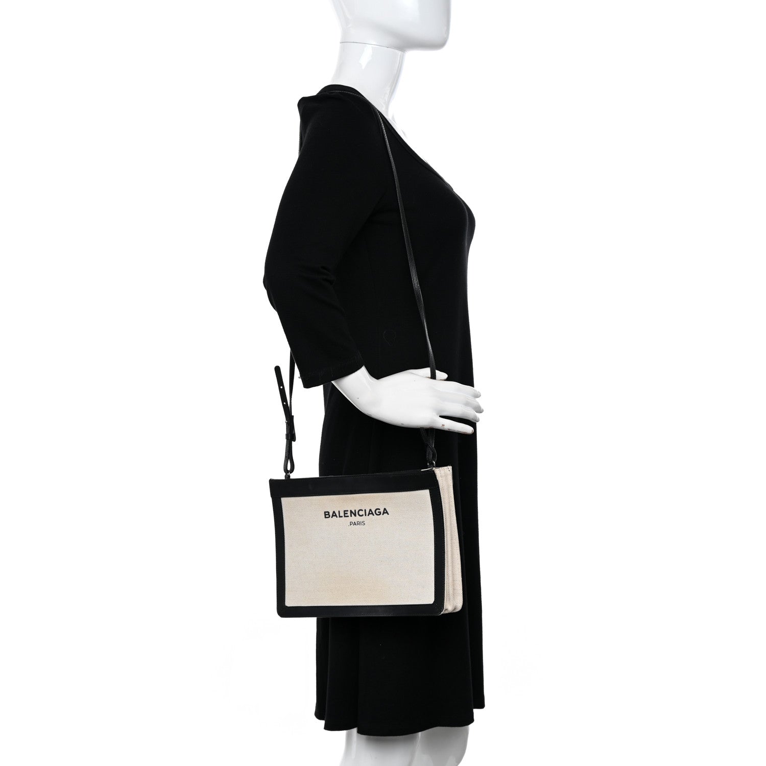 Balenciaga Cotton Canvas Pochette Crossbody Bag Black 2 of 14