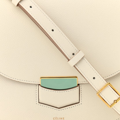 Celine Grained Calfskin Medium Trotteur White 8 of 10