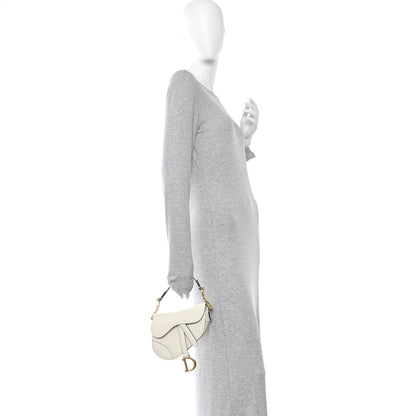 Christian Dior Grained Calfskin Mini Saddle Bag White 2 of 10