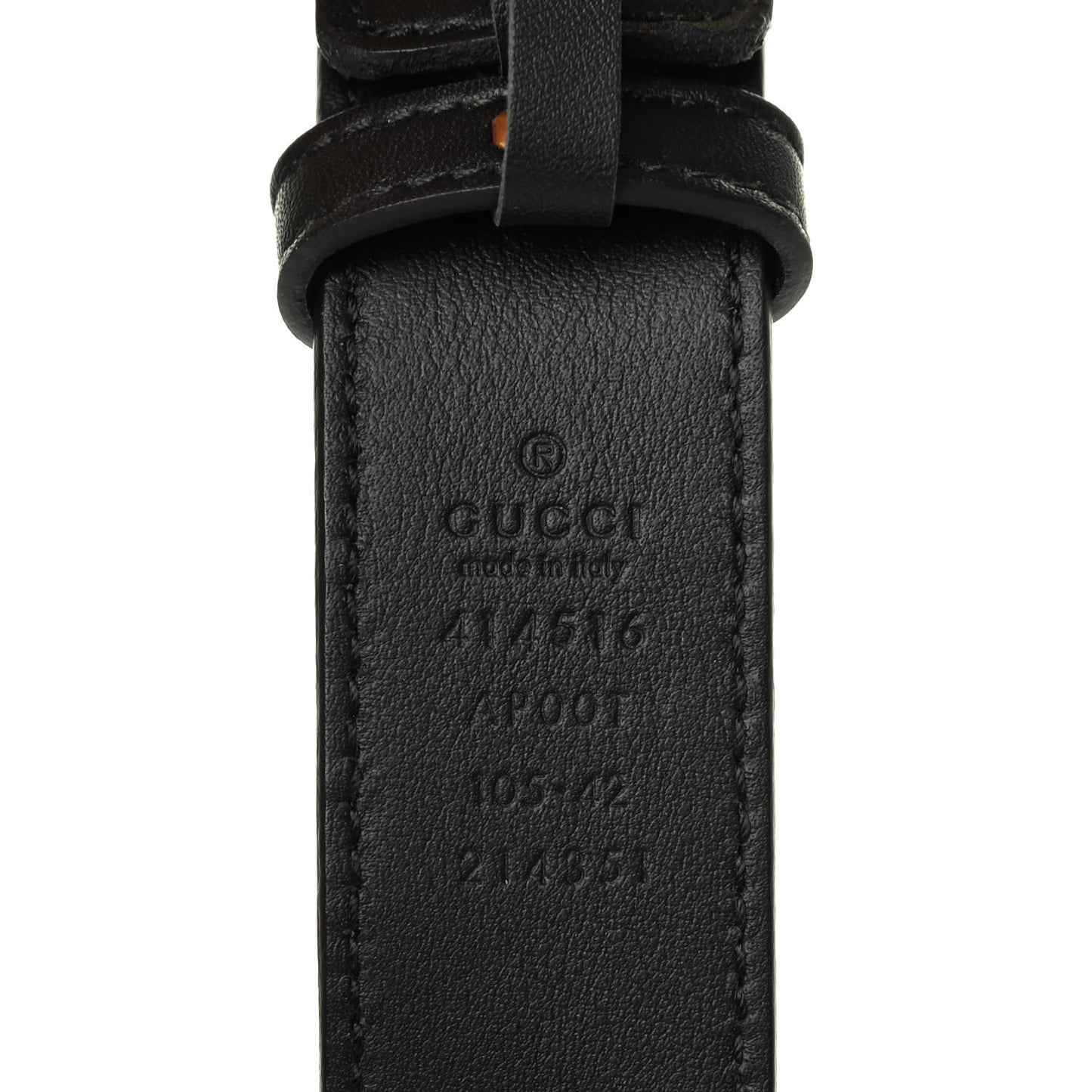Moon Calfskin Double G 30mm Belt 105 42 Black