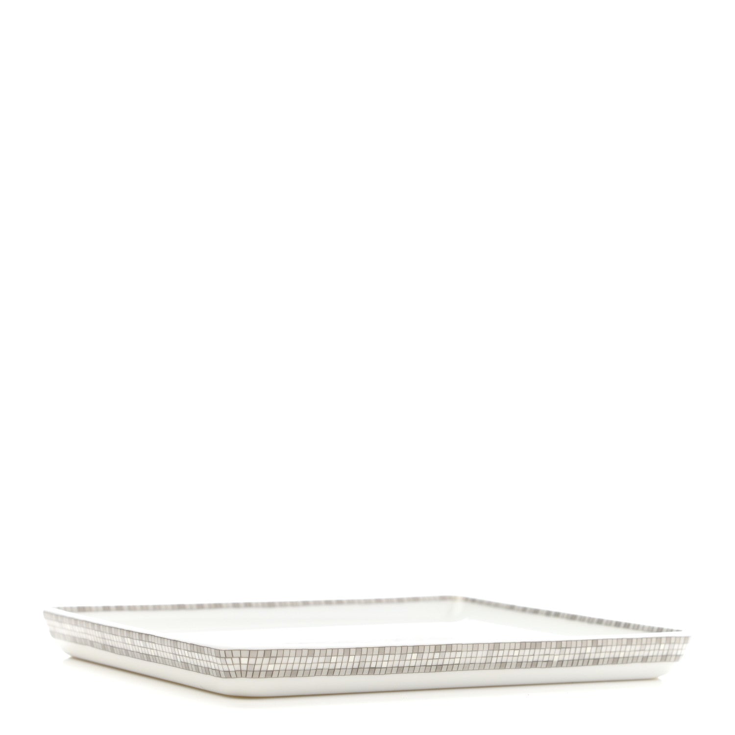 Hermes Porcelain Mosaique Au 24 Sushi Plate Platine 4 of 9