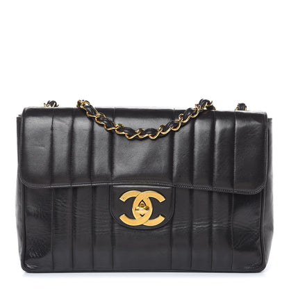 Chanel Lambskin Vertical Quilt Jumbo Single Flap Black 1 of 21
