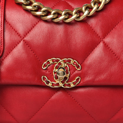 Chanel Goatskin Quilted Medium Chanel 19 Flap Red 8 of 10