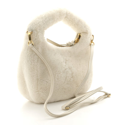Miu Miu Montone Shearling Small Wander Hobo White 3 of 12