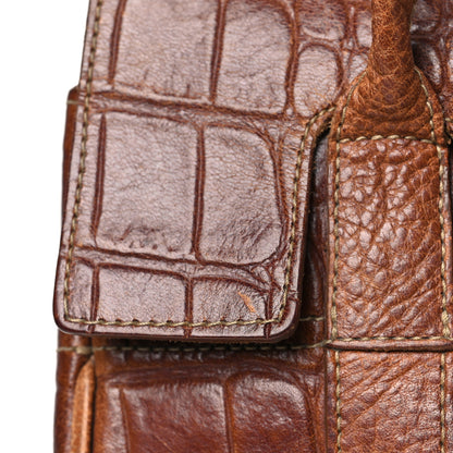 Mulberry Crocodile Embossed Calfskin East West Bayswater Brown 15 of 15