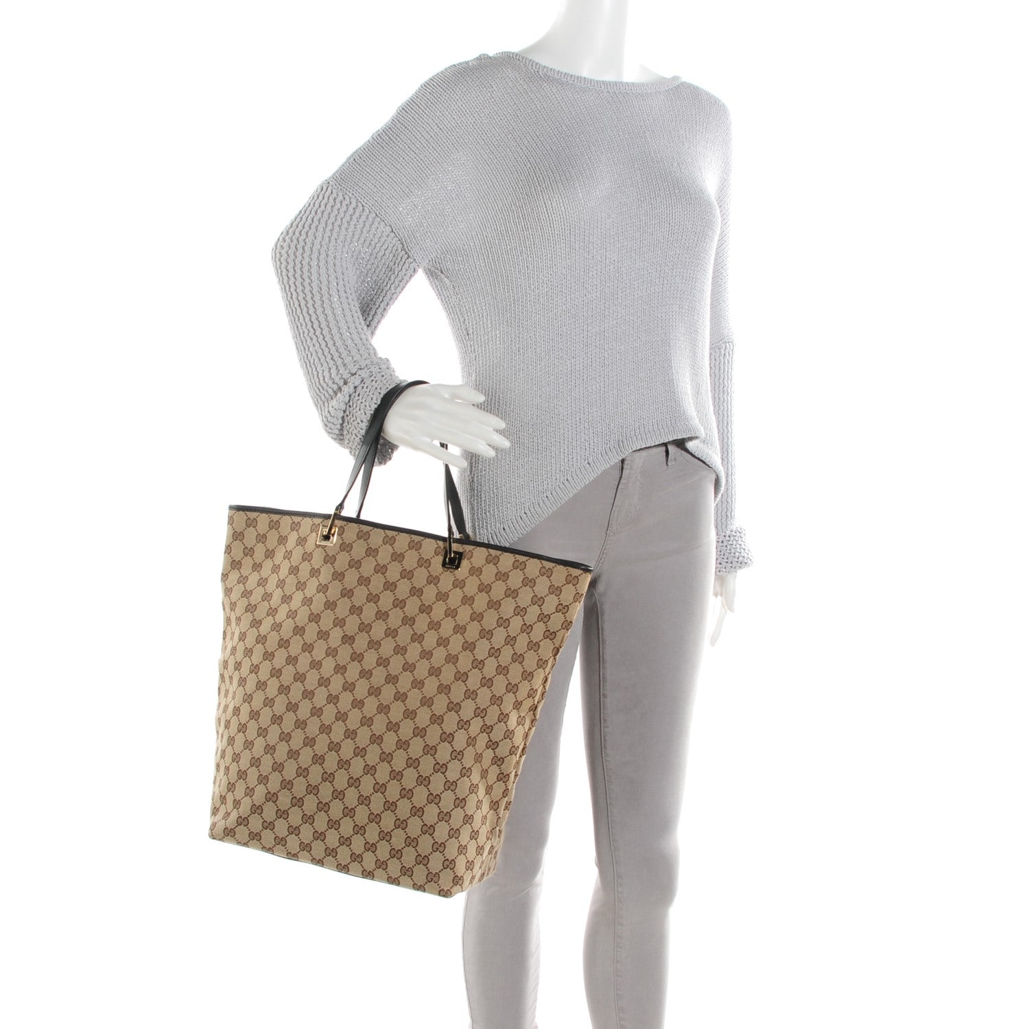 Gucci Monogram Large Bucket Tote Dark Brown 2 of 7