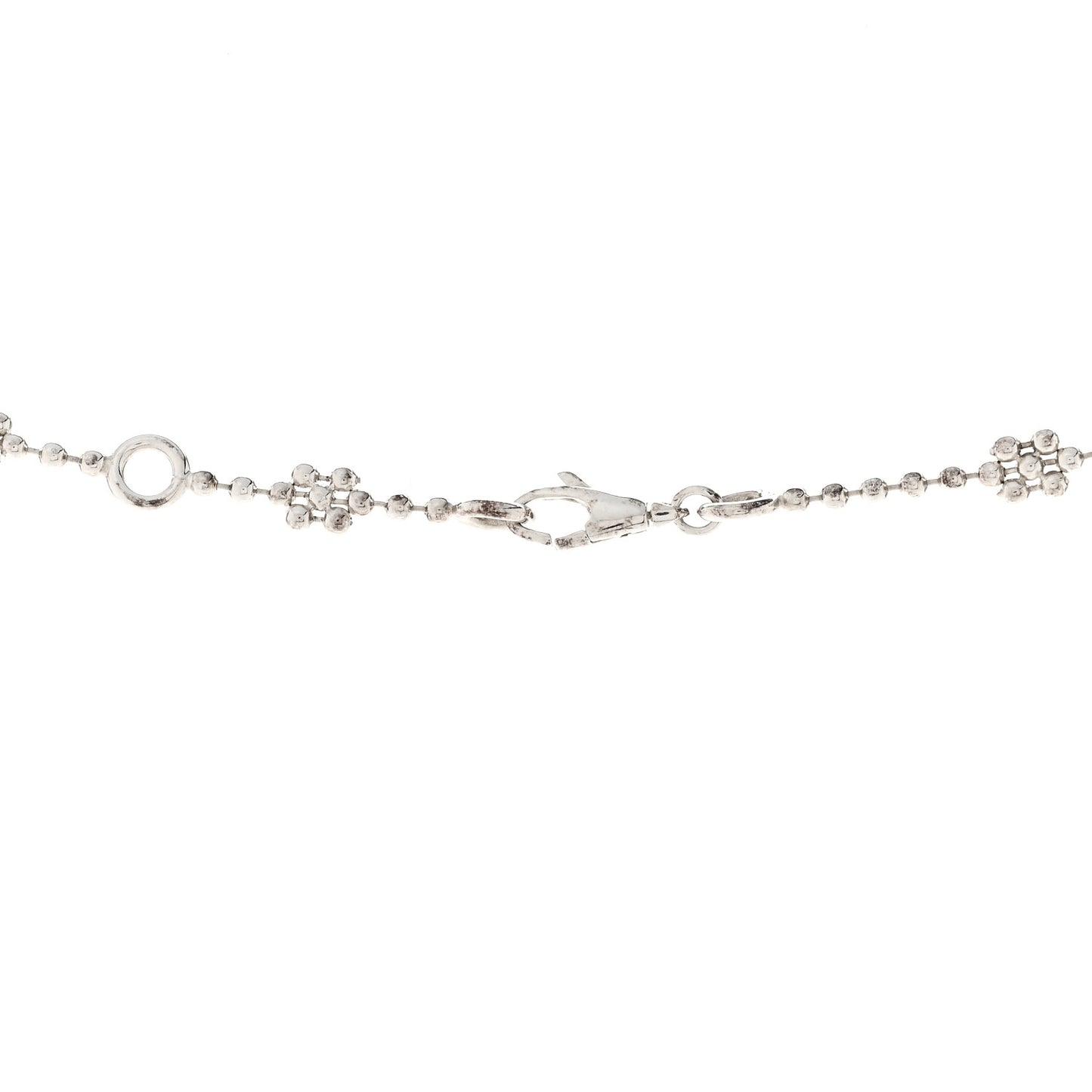 Sterling Silver Interlocking GG Pendant Beaded Necklace