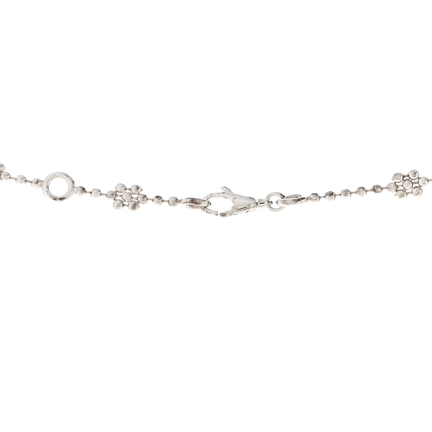 Gucci Sterling Silver Interlocking GG Pendant Beaded Necklace 4 of 5