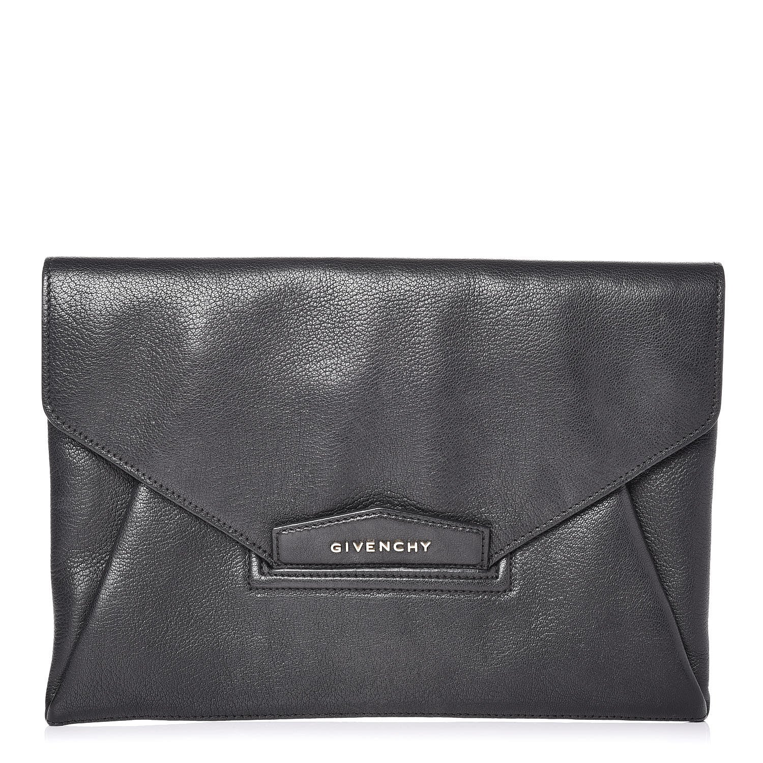 Givenchy Sugar Goatskin Medium Antigona Envelope Clutch Black 1 of 13