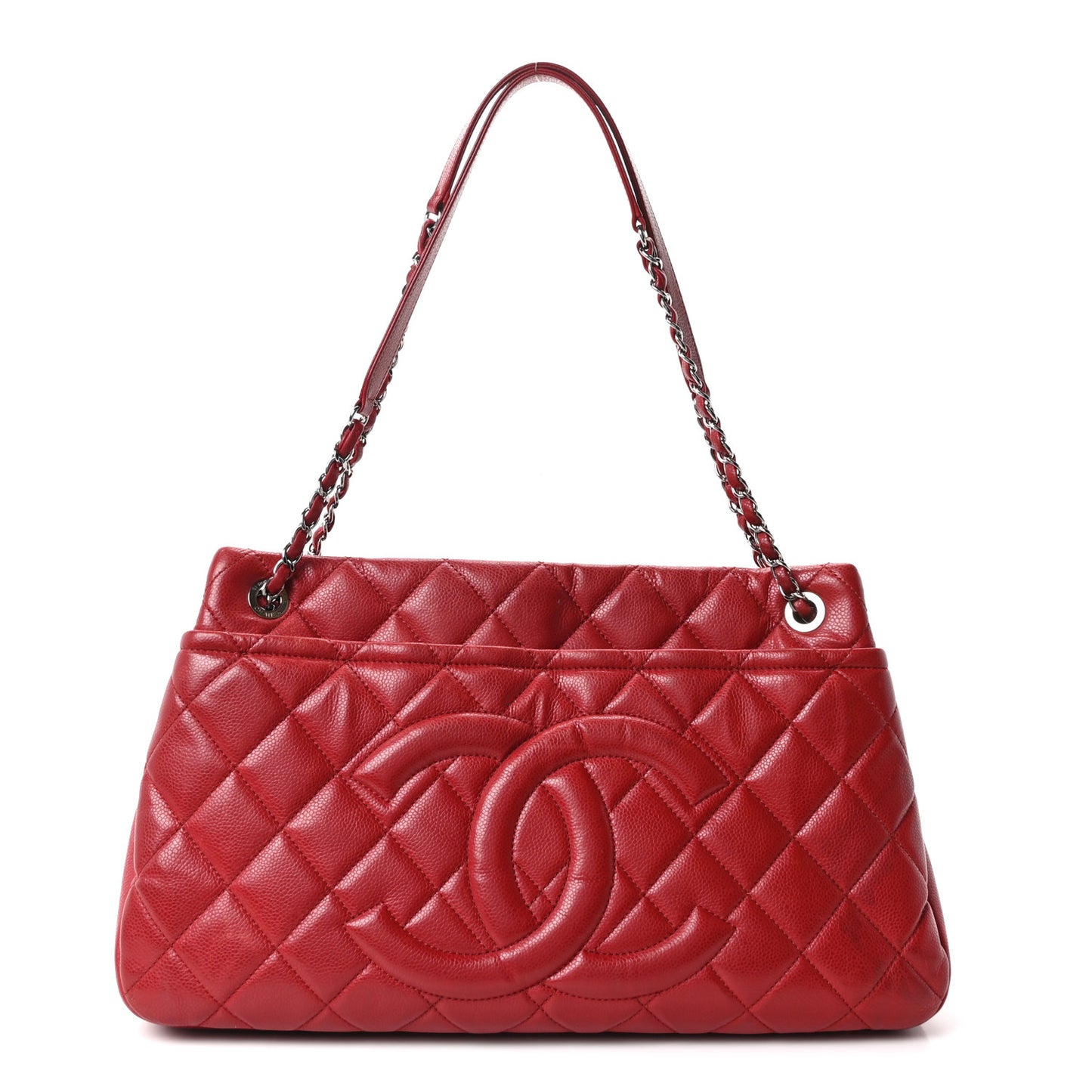 Caviar Quilted Timeless CC Soft Tote Red Red