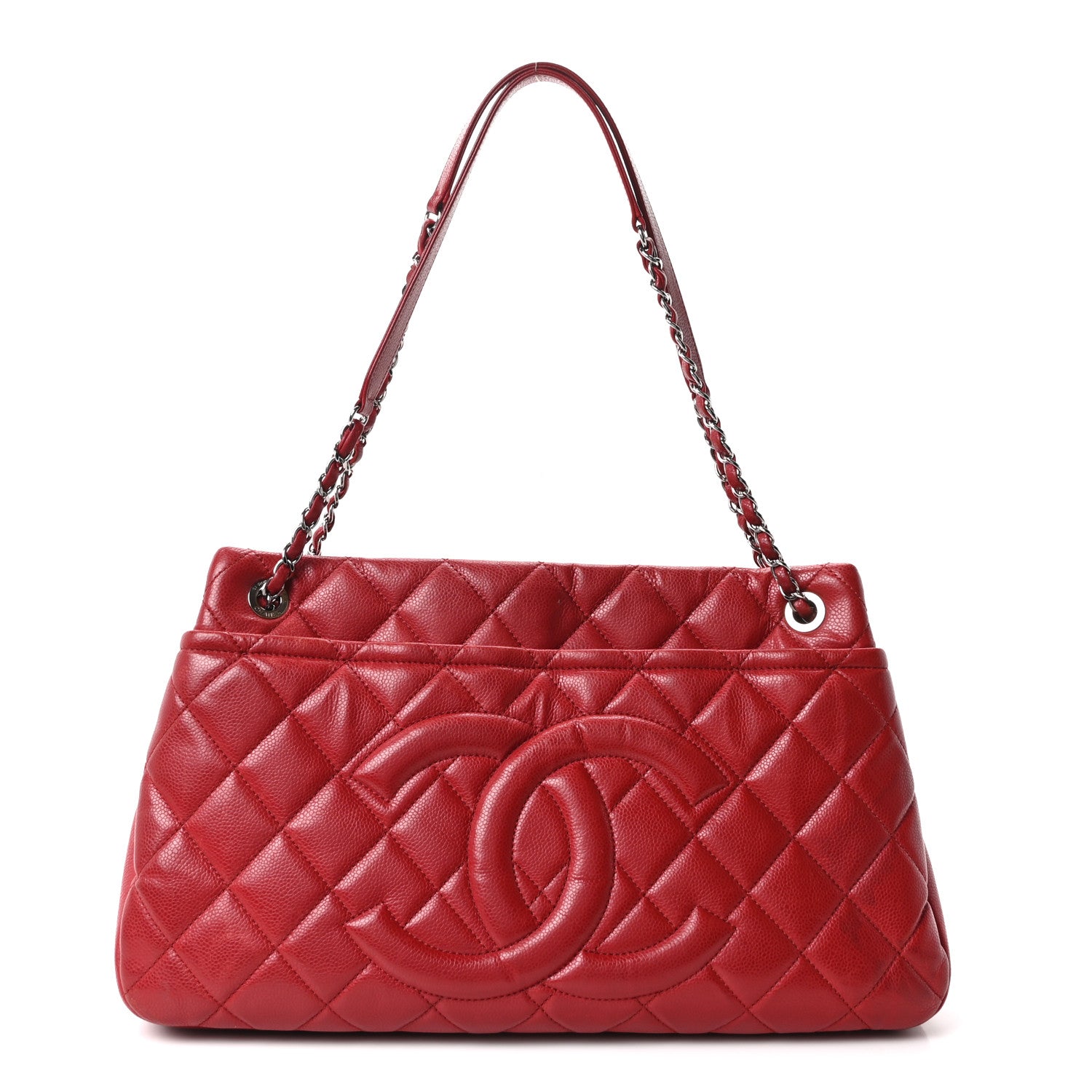 Chanel Caviar Quilted Timeless CC Soft Tote Red Red 1 of 10