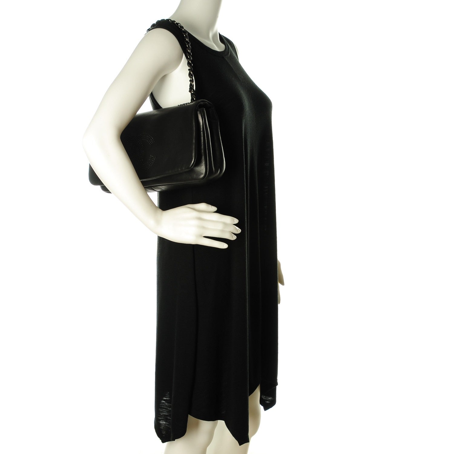 Chanel Lambskin Studded CC East West Flap Black 2 of 7