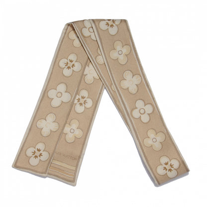 Louis Vuitton Silk Fleur de Porcelaine Bandeau Tan 1 of 3
