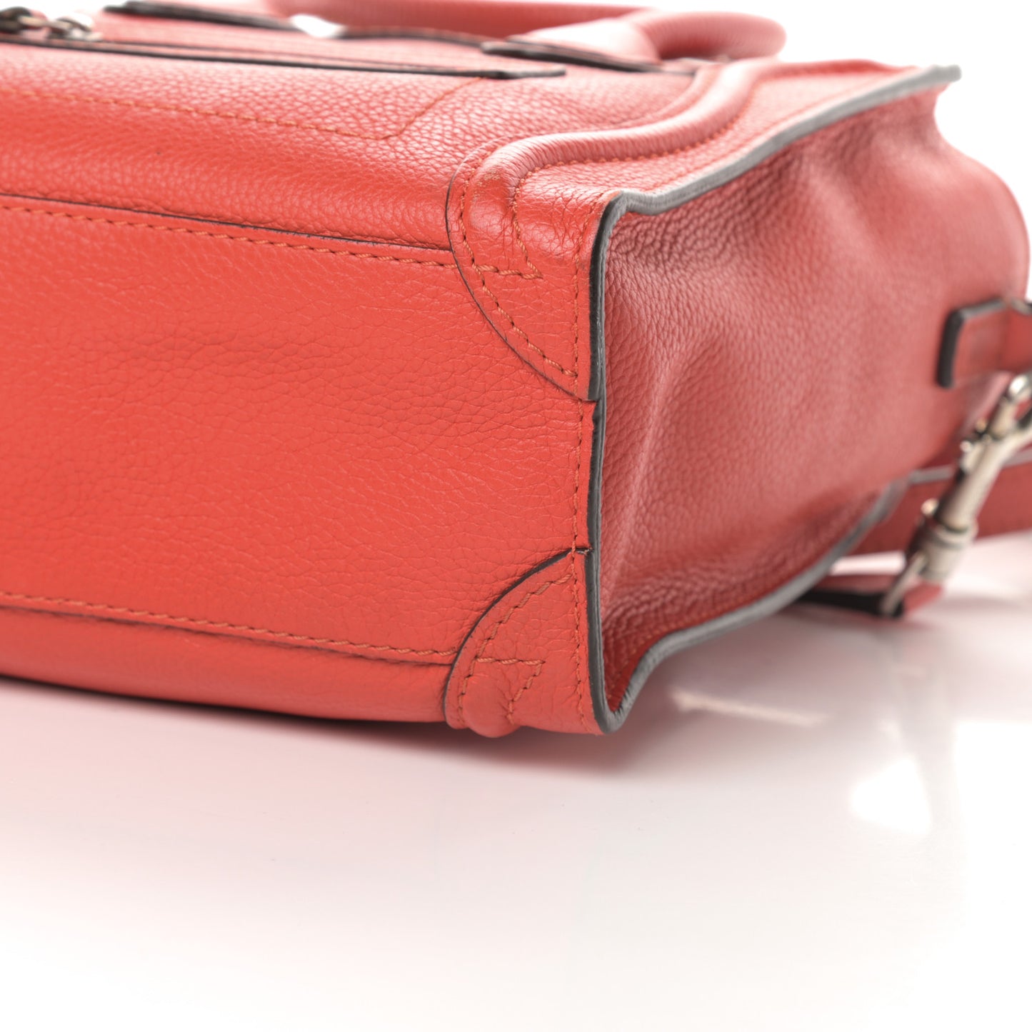 Drummed Calfskin Nano Luggage Coquelicot