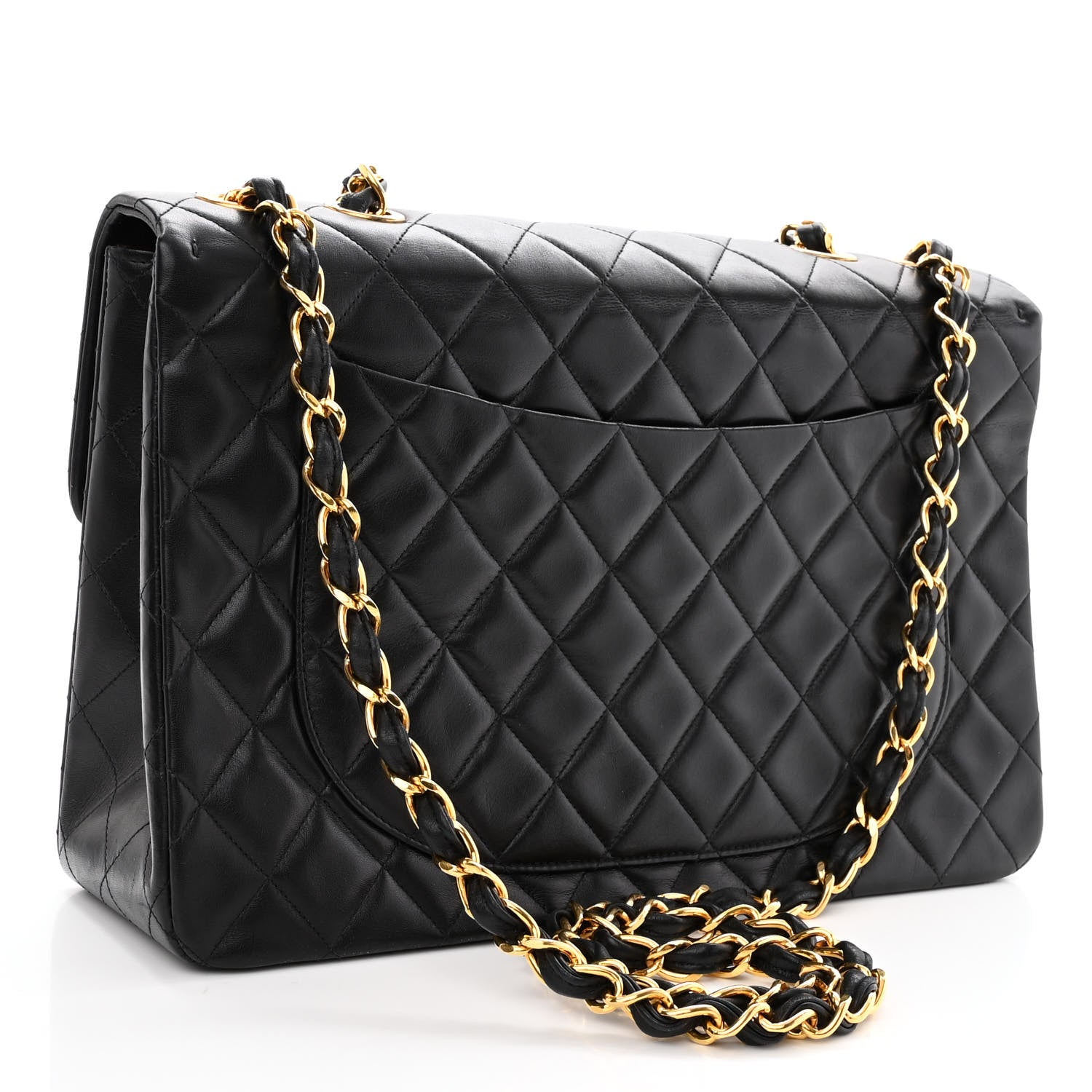 Chanel Lambskin Quilted XL Jumbo Single Flap Black 3 of 11
