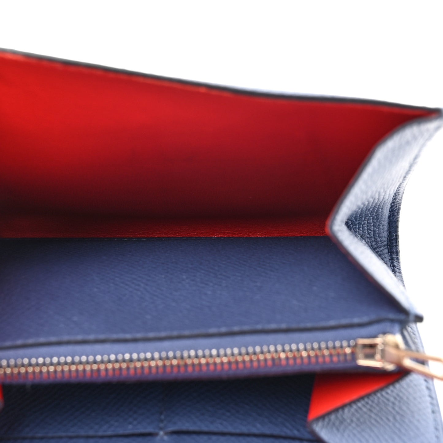 Epsom Verso Constance Short Wallet Bleu Brighton Rouge Pivoine
