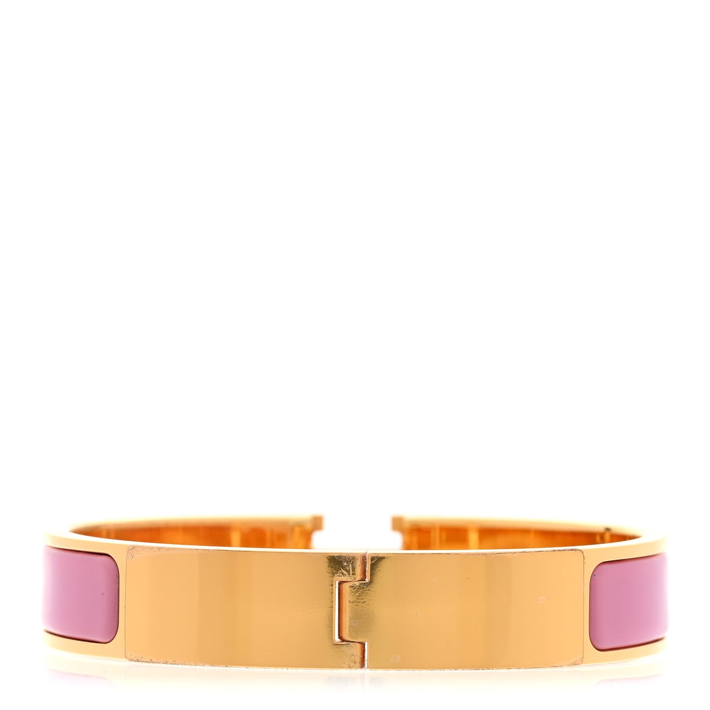 Enamel Narrow Clic Clac H Bracelet GM Rose Flamingo