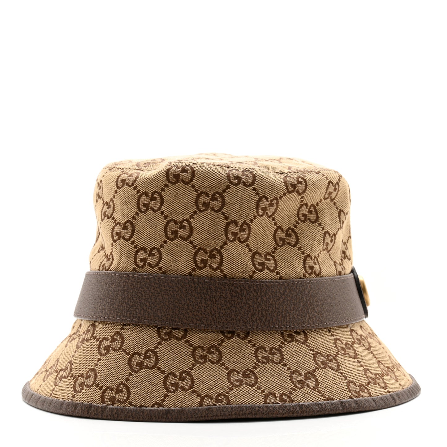 Monogram Textured Dollar Calfskin GG Jago Bucket Hat L Cacao Beige