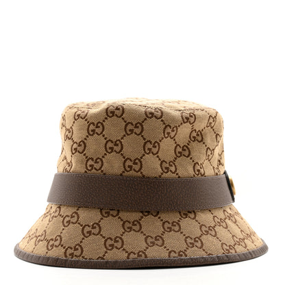Gucci Monogram Textured Dollar Calfskin GG Jago Bucket Hat L Cacao Beige 3 of 11