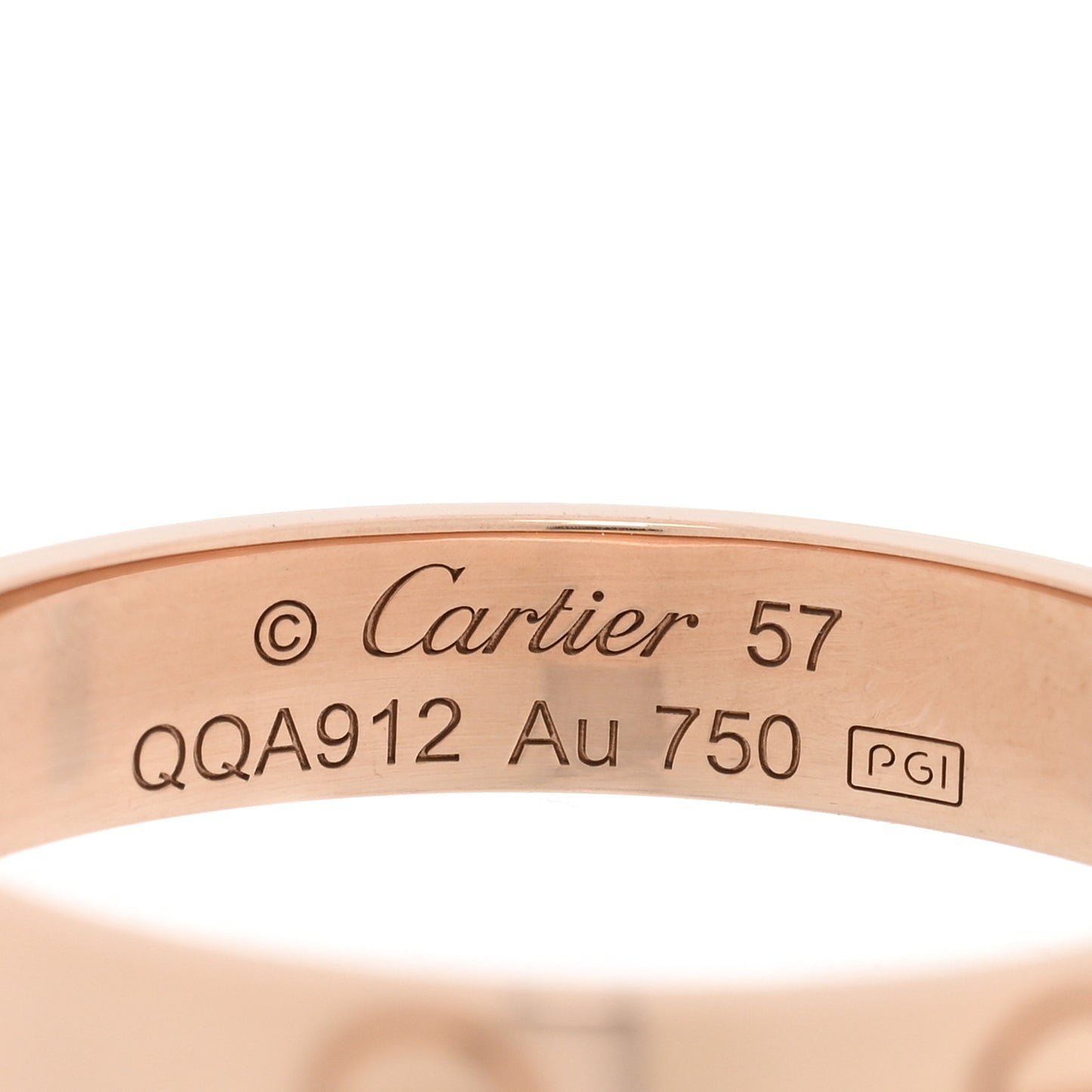 18K Pink Gold 3.5mm LOVE Wedding Band Ring 57 8