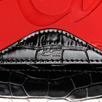 Christian Louboutin Crocodile Embossed Calfskin Spiked Small Cabarock Shopper Tote Black 7 of 10
