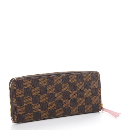 Louis Vuitton Damier Ebene Clemence Wallet Rose Ballerine 3 of 8