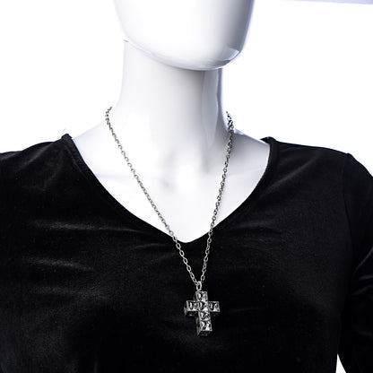 Gucci Sterling Silver Quartz Square G Cross Pendant Necklace 2 of 7